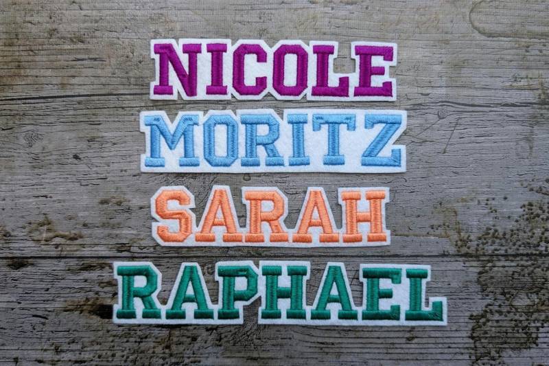 Schrift Nr. 14 Namenstickerei, Aufnäher, Namen, Patch, Bügelbild, Gestickt, Iron-On, Embroidery Schrift Nr. 14 Namenstickerei, Aufnäher, Namen, Patch, Bügelbild, Gestickt, Iron-On, Embroidery von NaehundStickliebe