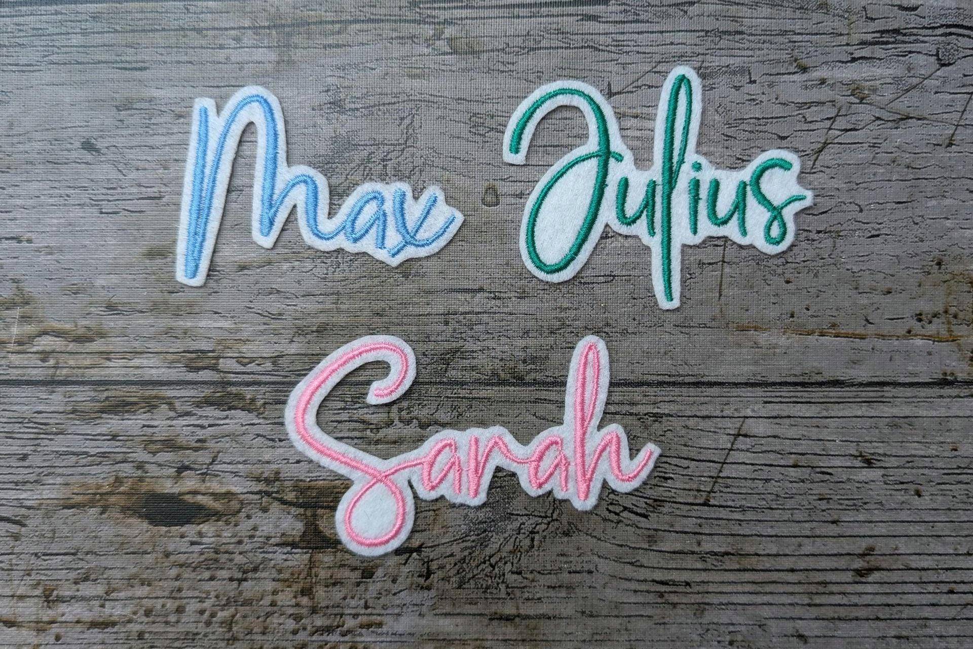 Schrift Nr. 17 Namenstickerei, Aufnäher, Namen, Patch, Bügelbild, Gestickt, Iron-On, Embroidery von NaehundStickliebe