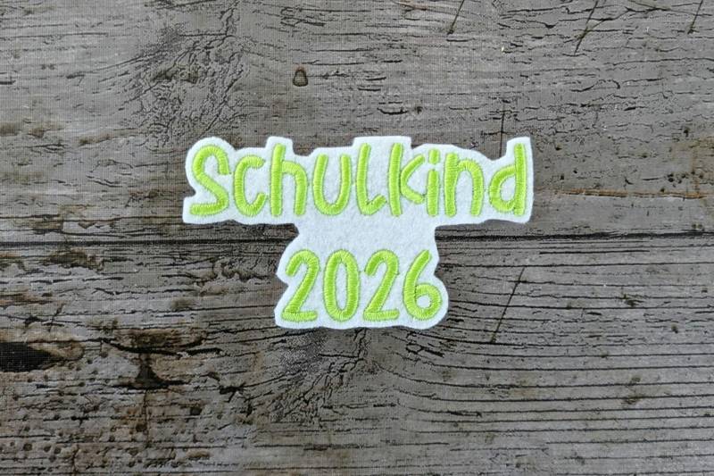 Schrift Nr. 2 Schulkind 2026 Aufnäher, Patch, Bügelbild, Gestickt, Iron-On, Embroidery Schrift Nr. 2 Schulkind 2026 Aufnäher, Patch, Bügelbild, Gestickt, Iron-On, Embroidery von NaehundStickliebe
