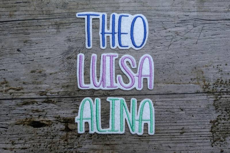 Schrift Nr. 25 Namenstickerei, Aufnäher, Namen, Patch, Bügelbild, Gestickt, Iron-On, Embroidery Schrift Nr. 25 Namenstickerei, Aufnäher, Namen, Patch, Bügelbild, Gestickt, Iron-On, Embroidery von NaehundStickliebe