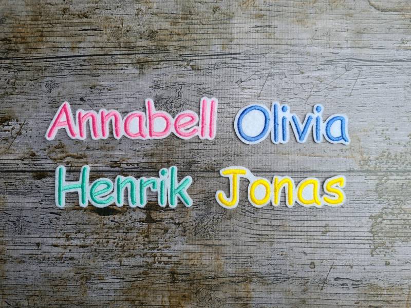 Schrift Nr. 3 Namenstickerei, Aufnäher, Namen, Patch, Bügelbild, Gestickt, Iron-On, Embroidery Schrift Nr. 3 Namenstickerei, Aufnäher, Namen, Patch, Bügelbild, Gestickt, Iron-On, Embroidery von NaehundStickliebe