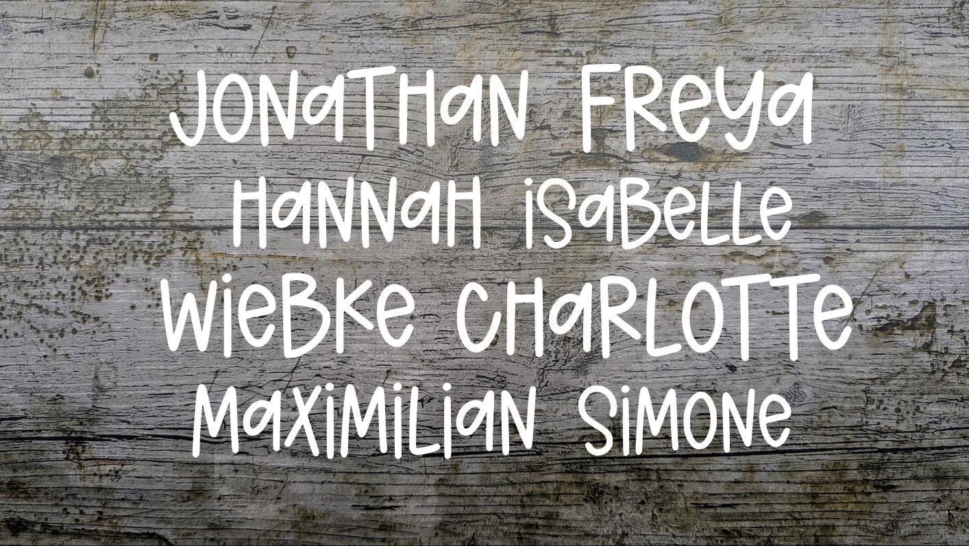 Schrift Nr. 44 Bügelbild, Namen Geplottet, Iron-On, Wunschtext, Flexfolie, Schriftzug, Textil von NaehundStickliebe