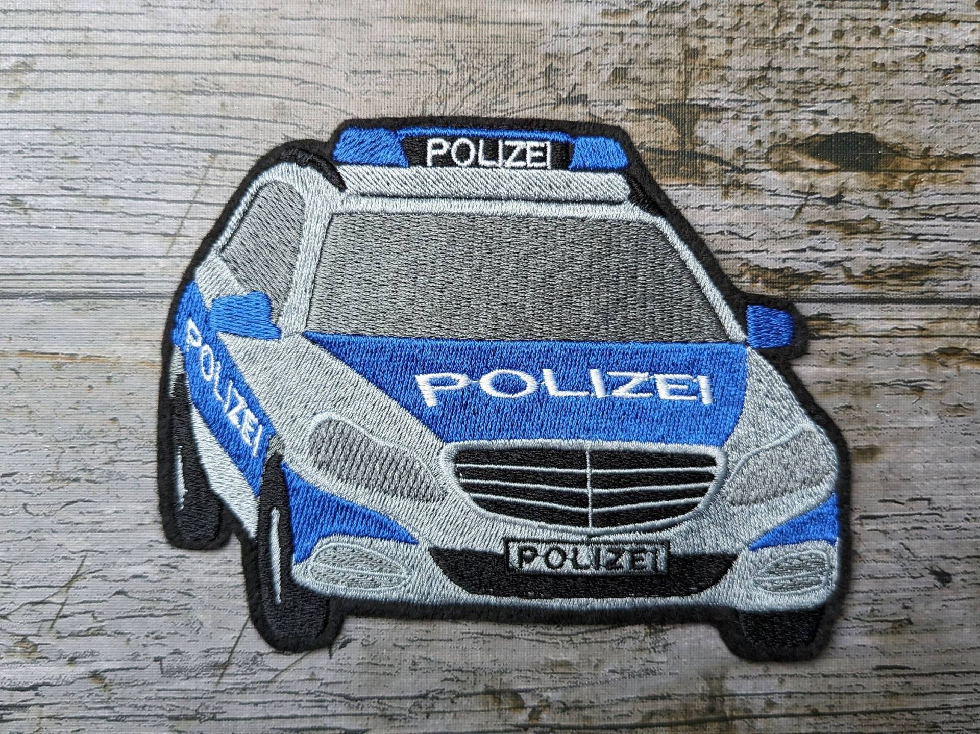 Streifenwagen Polizei, Stickerei, Aufnäher von NaehundStickliebe