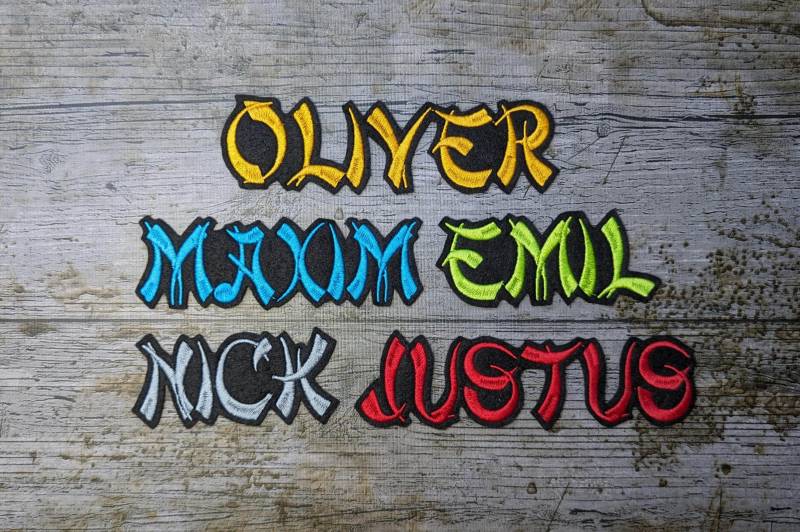 Font No. 28 Name Embroidery, Patch, Name, Iron-On, Embroidered Font No. 28 Name Embroidery, Patch, Name, Iron-On, Embroidered von NaehundStickliebeDE