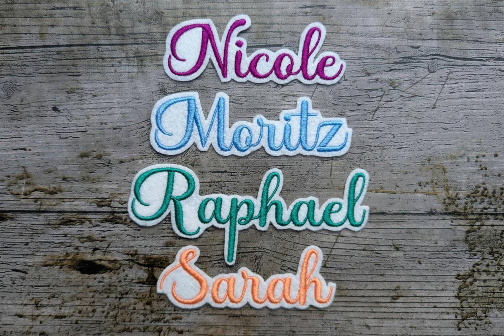 Font No. 31 Name Embroidery, Patch, Name, Iron-On, Embroidered von NaehundStickliebeDE