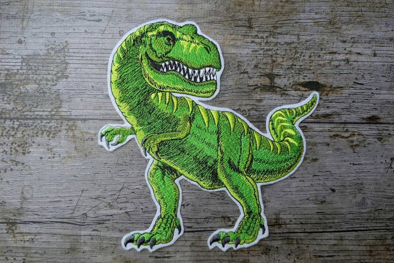 T-Rex Green, Dinosaur, Patch, Appliqué von NaehundStickliebeDE