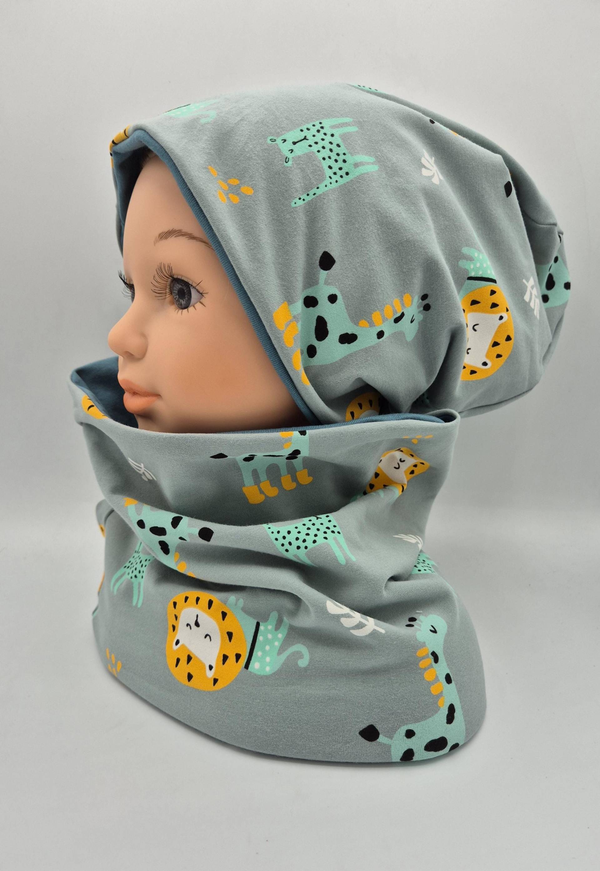 Mütze Und Schal Für Jungen, Beanie Loop, Kindermütze, Den Herbst, Winter, Geschenk Geburtstag Weihnachten Junge, Löwe, Giraffe von NaehzeitByAnika