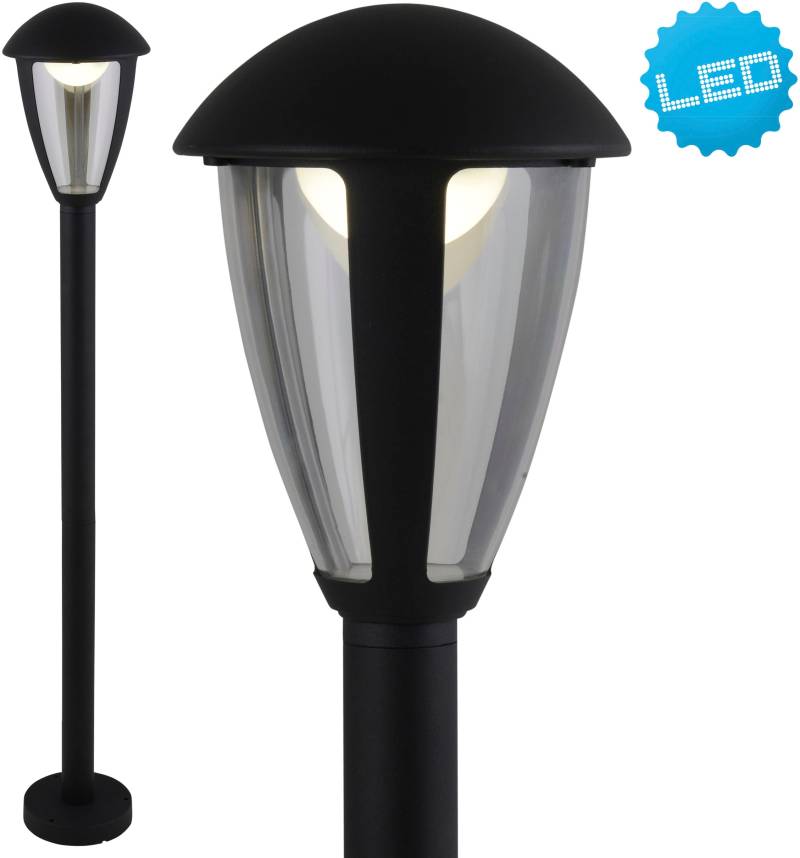 näve LED Außen-Stehlampe "Clint" 1 Stk. Warmweiß Aluminium schwarz Kunststoff klar incl. 14x LED IP44 Höhe 100cm von Näve