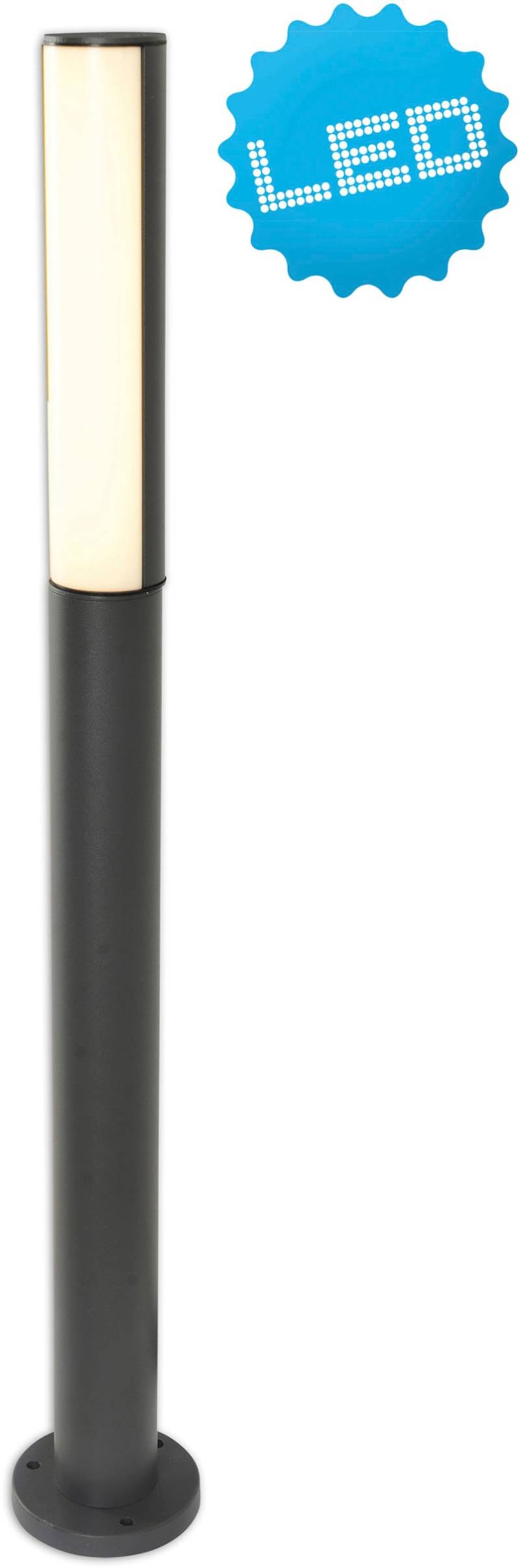 näve LED Außen-Stehlampe "Flair" 1 Stk. Warmweiß Aluminium dunkelgrau Höhe 90cm IP54 warmweißes Licht von Näve