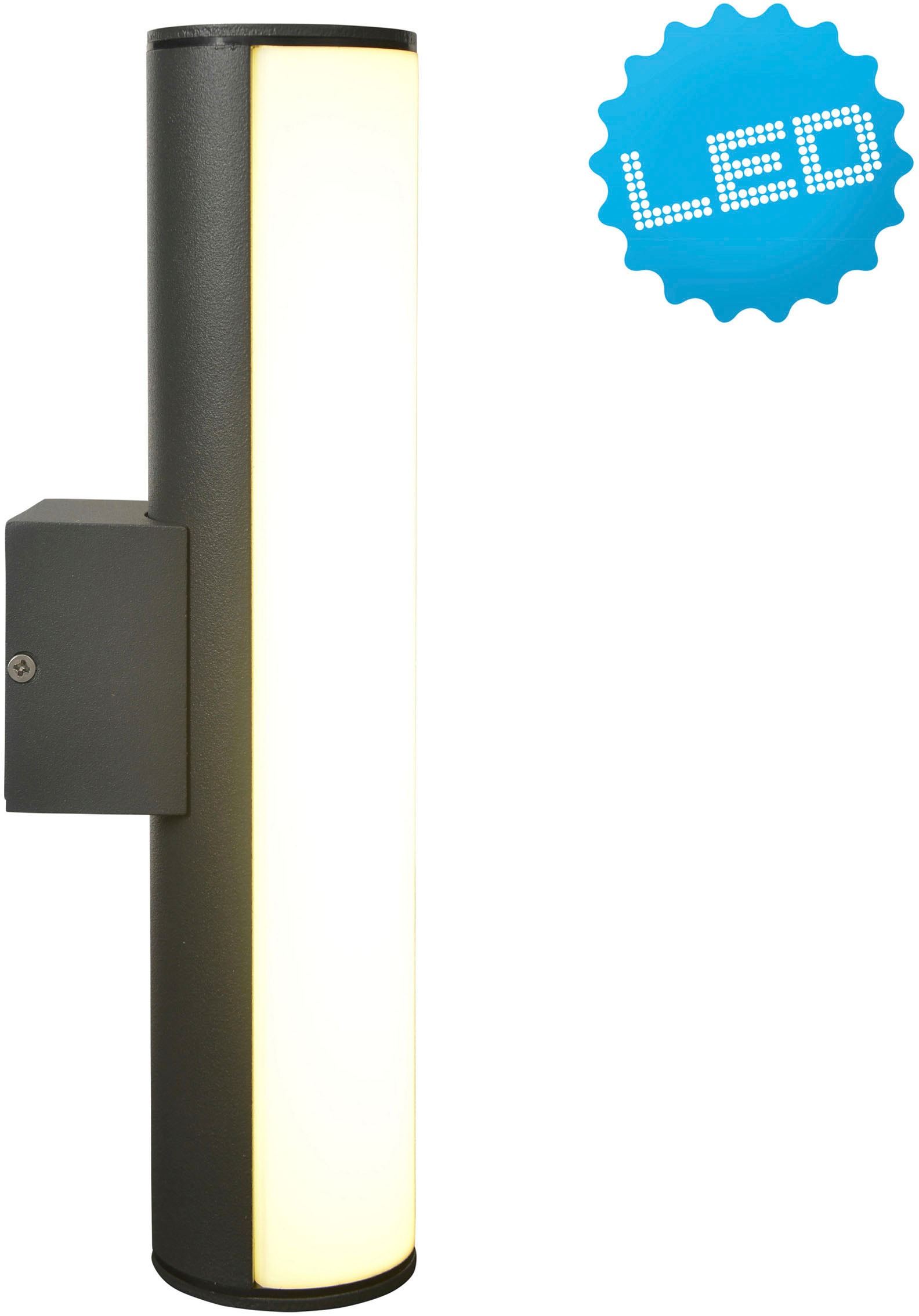 näve LED Außen-Wandleuchte "Flair" 1 Stk. Warmweiß Aluminium dunkelgrau Länge 30cm IP54 warmweißes Licht von Näve
