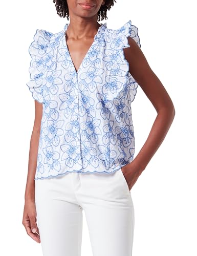 Naf Naf Damen IRMA C1 Bluse, Ecru/BLEU, von Naf Naf