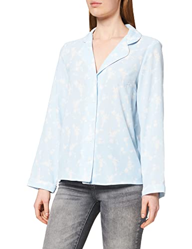 Naf Naf Damen Jacquie C1 HW Blouse, Jacquard, Blau, Cl, XL von Naf Naf