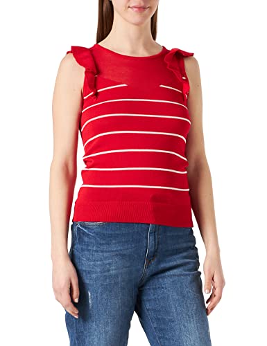 Naf Naf Damen MATRIM Pullover, Scheinwerfer-Rot/Ecru, Medium von Naf Naf