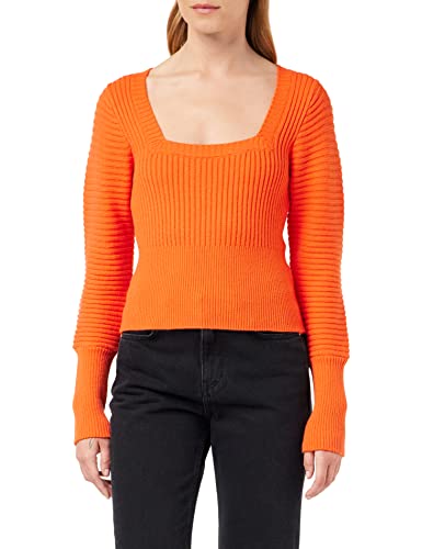 Naf Naf Damen Maka Pullover, leuchtendes Orange, Small von Naf Naf