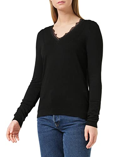 Naf Naf Damen Mitou Long Pullover, Schwarz (Noir 625), Small von Naf Naf