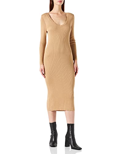 Naf Naf Damen Morma R1 Kleid, Beige/China, X-Large von Naf Naf