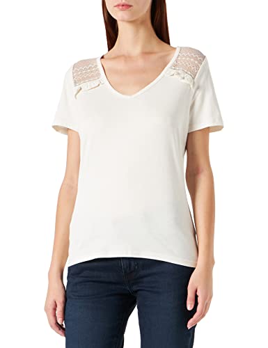 Naf Naf Damen Oleo T-Shirt, Elfenbein, Small von Naf Naf