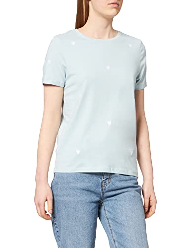 Naf Naf Damen REJINA Heart MC t Shirt, BLEU Shirting, S von Naf Naf