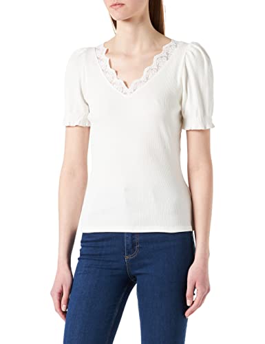 Naf Naf Damen T-Shirt, Elfenbein, M von Naf Naf