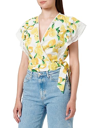 Naf Naf Damen Zitrone C1 Klassisches Hemd, Zitronengelb, XS von Naf Naf