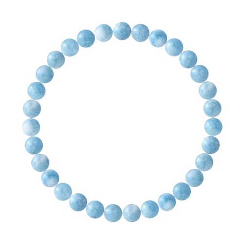 Nàgàrjuna - Armband aus echtem Aquamarin 6 mm - elastisch hochfest - Schmuck für Männer und Frauen von Nàgàrjuna