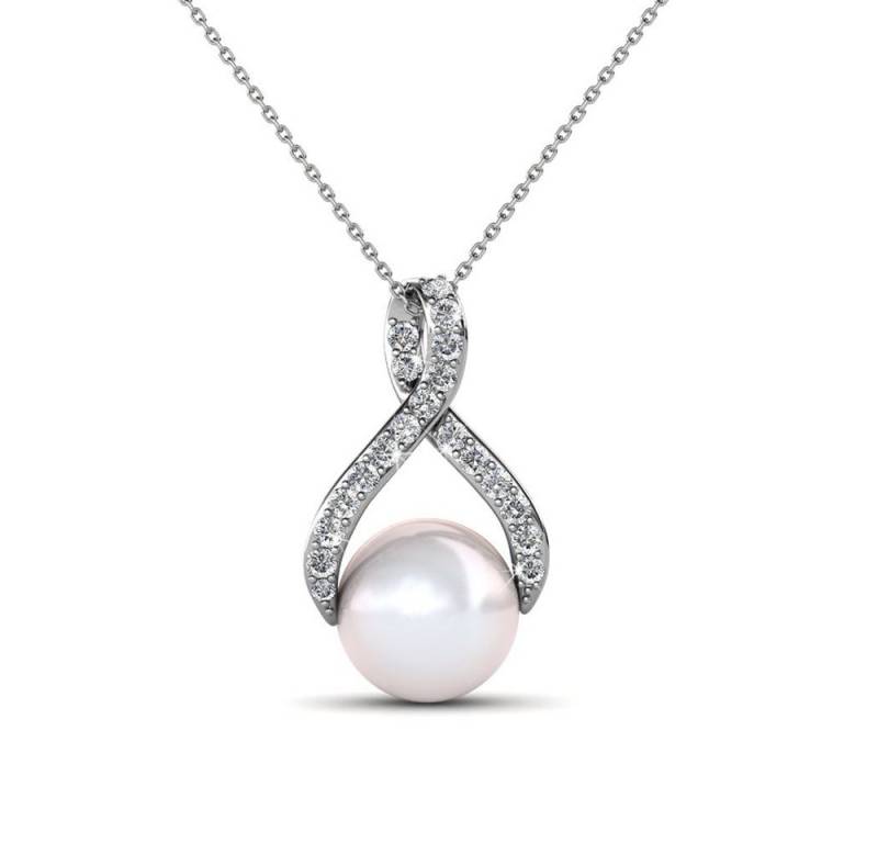 Nagel Jewellery Anhänger Set Victoria Peak Infinit Pearl (Set, Ohringe und Kette auch einzeln erhältlich), 925er Sterling Silber mit 750er Weißgold vergoldet von Nagel Jewellery