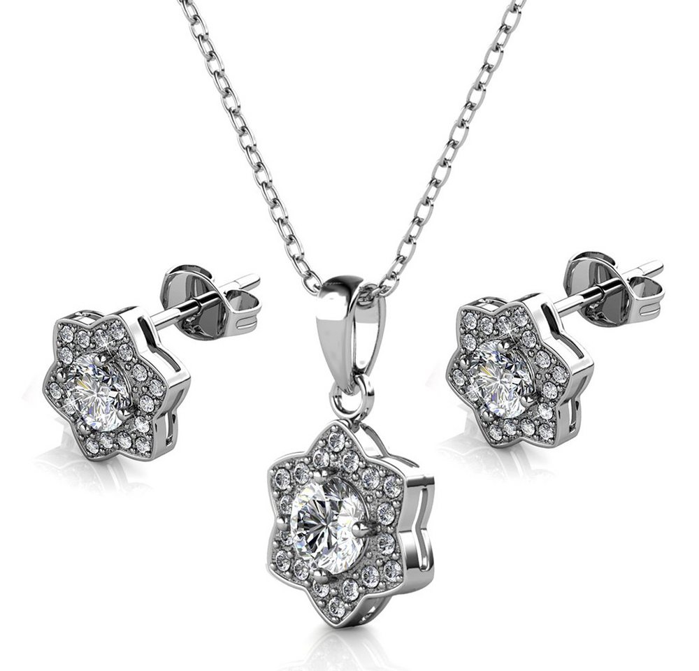 Nagel Jewellery Anhänger Set Victoria Peak Princess (Set, inkl. Schmuckbox), Schönes Schmuckset aus Silber mit Swarovski Steinchen für Damen von Nagel Jewellery