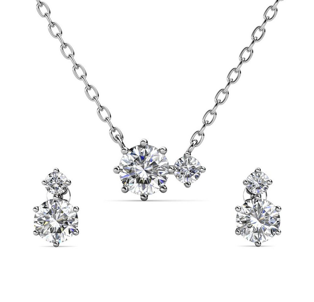 Nagel Jewellery Anhänger Set Victoria Peak Princess Little Sister (Set, inkl. Schmuckbox), Mit 750er Weißgold vergoldeter Schmuck für Damen, Kette aus 925er Sterlingsilber von Nagel Jewellery