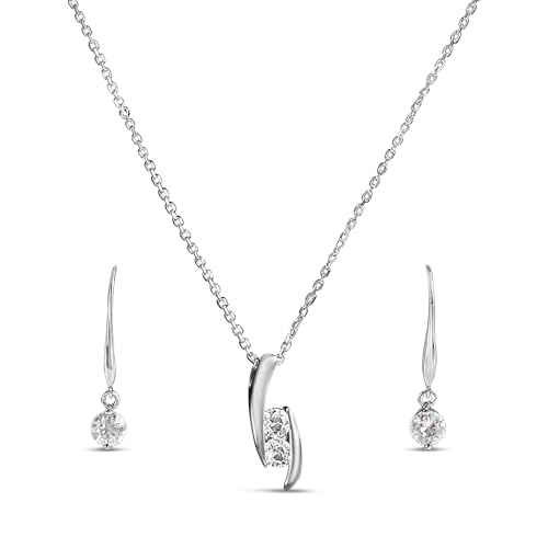 Nagel Jewellery Silberkette mit Anhänger und Ohrstecker Vibrant H, aus 925 Sterling Silber, Weißgold vergoldet, mit Zirkonia im Brillantschliff Nagel Jewellery Silberkette mit Anhänger und Ohrstecker Vibrant H, aus 925 Sterling Silber, Weißgold vergoldet, mit Zirkonia im Brillantschliff von Nagel Jewellery