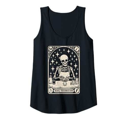 Damen Nageldesignerin Halloween Nail Technician Tarot Card Tank Top von Nageldesignerin