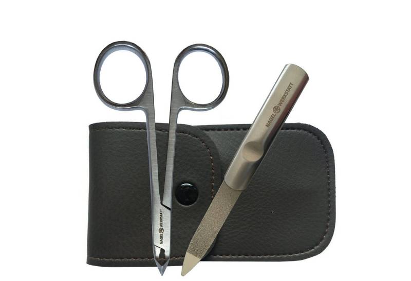 Nagelwerkstatt Nagelschere Profi Nagelknipser - feiner Nagelknipser aus rostfreiem Edelstahl, (Set, 3-tlg), Gebogene, sehr scharfe Schneide - für Finger- und Fußnägel von Nagelwerkstatt