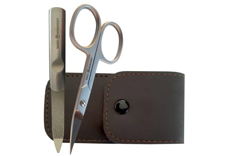 Nagelwerkstatt Nagelschere Profi Nagelset - extra scharfe Nagelschere aus rostfreiem Edelstahl, (Set), Gebogene, sehr scharfe Schneide - für Finger- und Fußnägel von Nagelwerkstatt