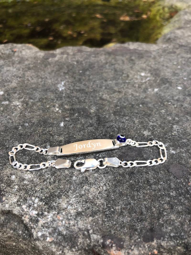 Kinder Name Armband Evil Eye 925 Sterling Silber Handgemachte Handwerk Handgefertigte Schmuck Kinder Name Armband Evil Eye 925 Sterling Silber Handgemachte Handwerk Handgefertigte Schmuck von Nahiide
