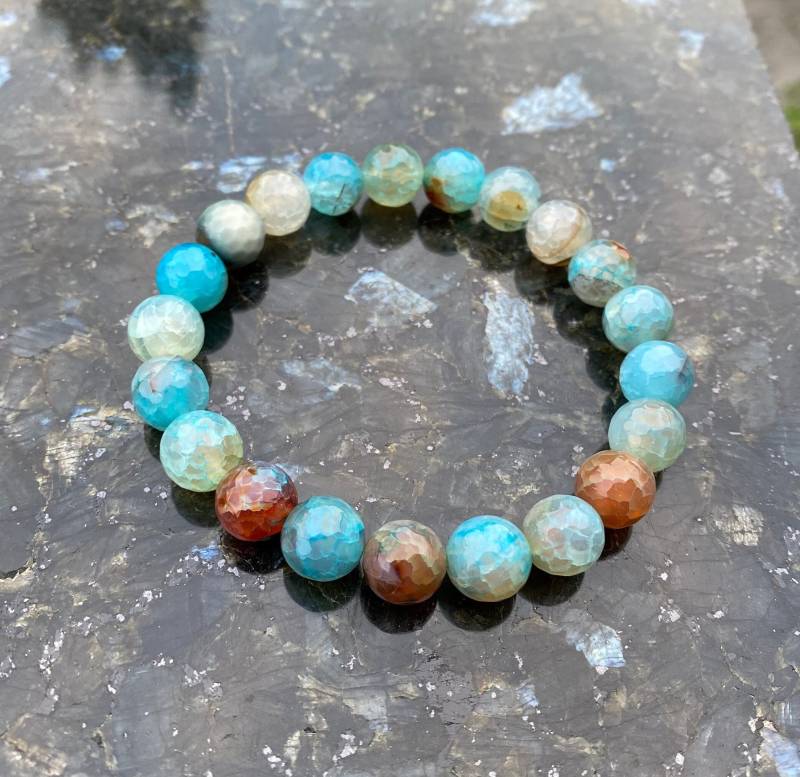 Achat 10mm Armband | Naturstein Perlenarmband Damen Herren Bracelet Inklusive Schmuckbox von NahleOfficial