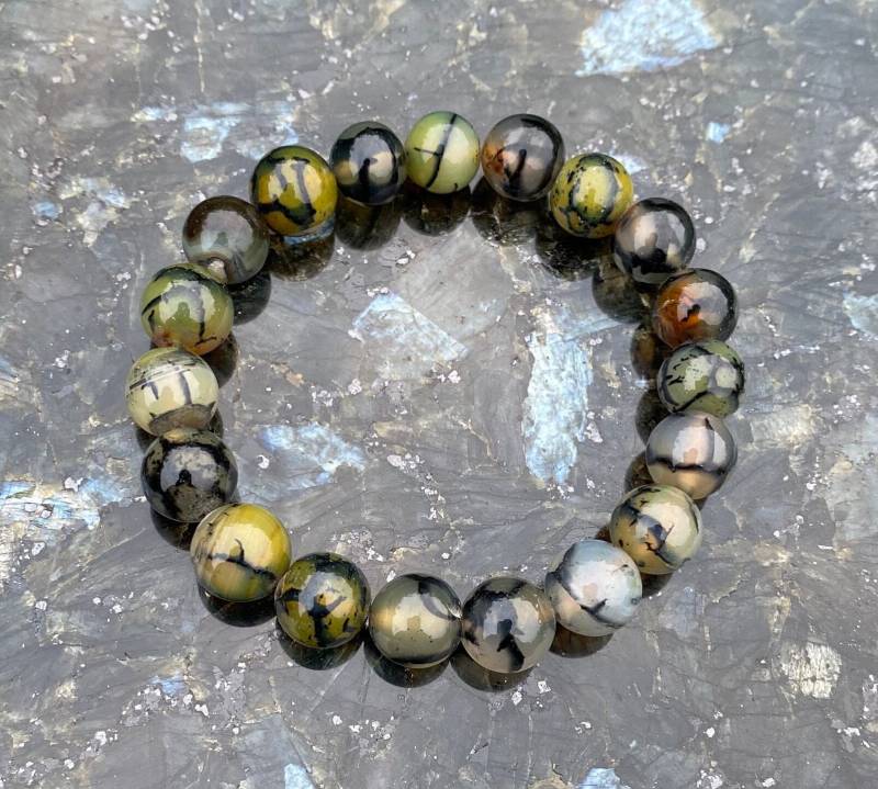 Achat 10mm Armband | Naturstein Perlenarmband Damen Herren Bracelet Inklusive Schmuckbox von NahleOfficial