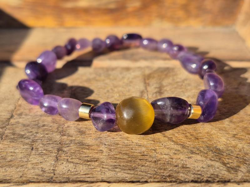 Amethyst Armband Perlen | Damen Perlenarmband Schmuck Geschenk Freundin Partnerarmband von NahleOfficial