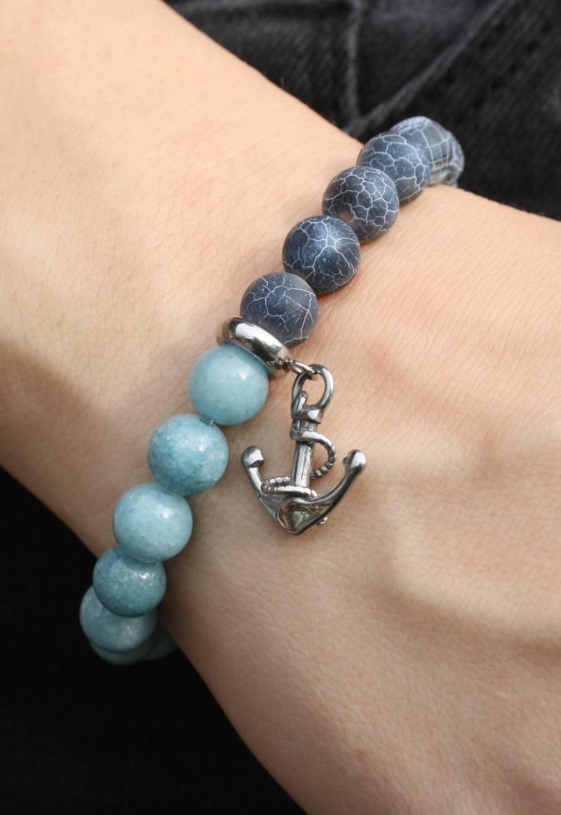 Anker Armband Damen Und Herren Perlenarmband Maritim Geschenk Geburtstagsgeschenk Für Sie Ihn Partnerarmband von NahleOfficial