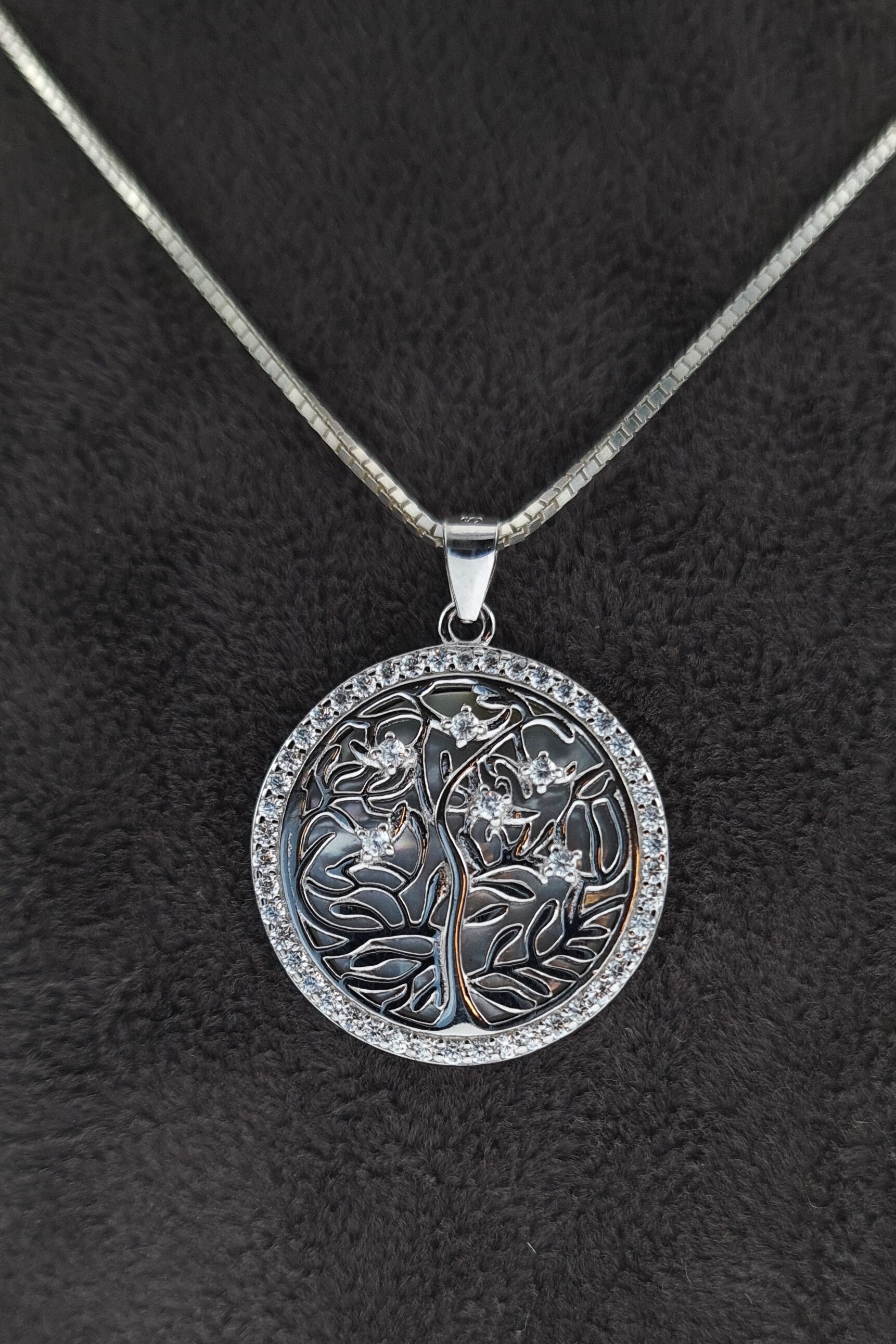 Lebensbaum 925 Silber Kette Wendekette Anhänger Mit Perlmutt Baum Des Lebens Tree von NahleOfficial