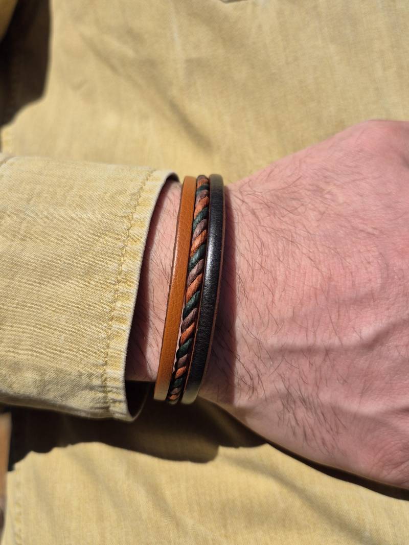 Lederarmband Für Herren | Leder Männer Armband Mit Sicherem Magnetverschluss Handmade Geburtstag Geschenk Schmuckbox von NahleOfficial