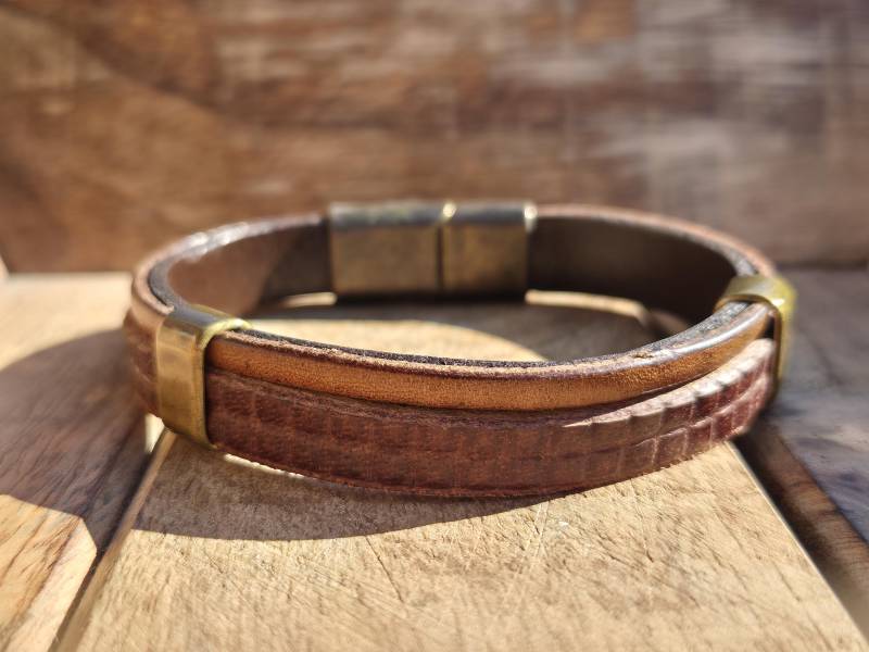 Lederarmband Herren | Geflochtenes Leder Armband in Braun Magnetverschluss Aus Edelstahl Geburtstagsgeschenk Inklusive Schmuckbox von NahleOfficial