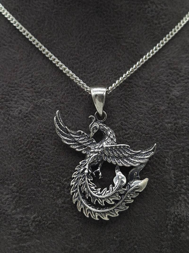 Phönix Silber Kette in 50cm Oder 60cm | Ausgefallener Anhänger 925 Vogel von NahleOfficial