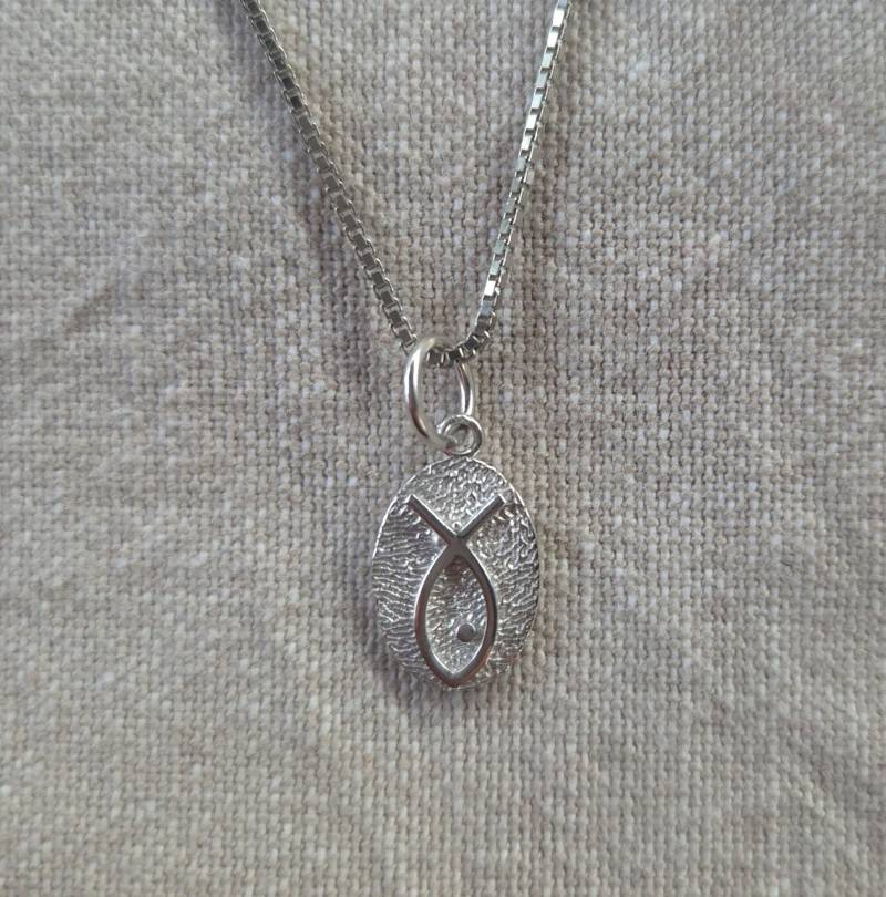 Silber Damen Halskette Fisch | Ichthys Christusfisch Christliches Symbol Glaube von NahleOfficial