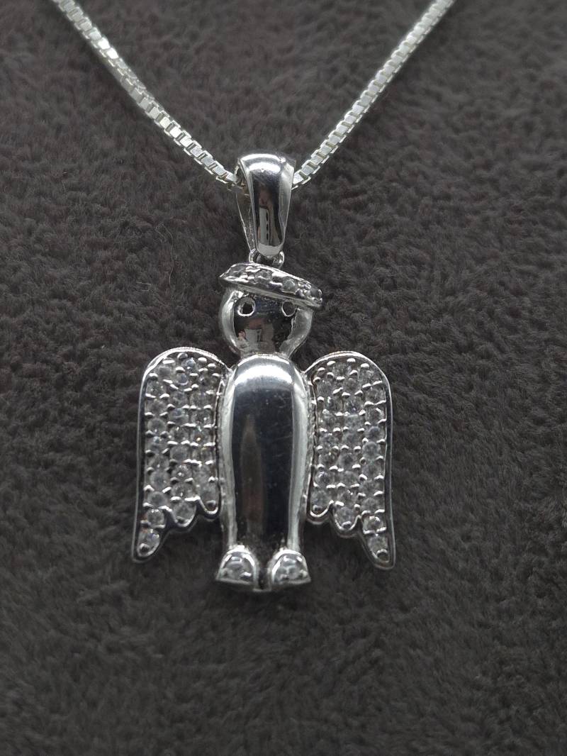 Silber Halskette Schutzengel Anhänger | Damen Kette Kleiner Engel Taufkette Mutmacher Glücksbringer Geschenk Schulanfang Silber Halskette Schutzengel Anhänger | Damen Kette Kleiner Engel Taufkette Mutmacher Glücksbringer Geschenk Schulanfang von NahleOfficial
