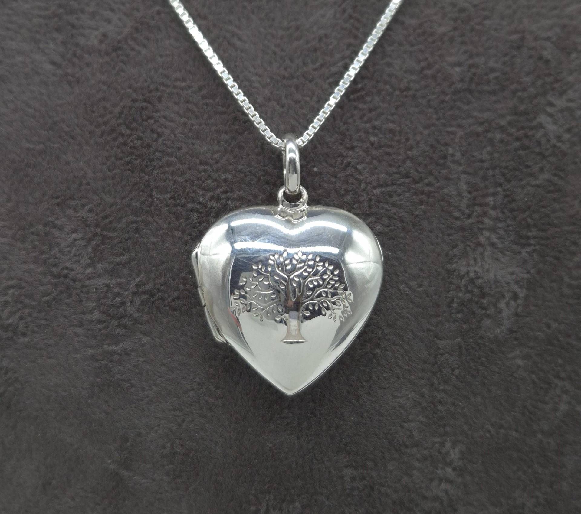 Silber Herz Lebensbaum Damen Halskette Herzmedaillon | Frauen Kette Baum Des Lebens Medaillon von NahleOfficial