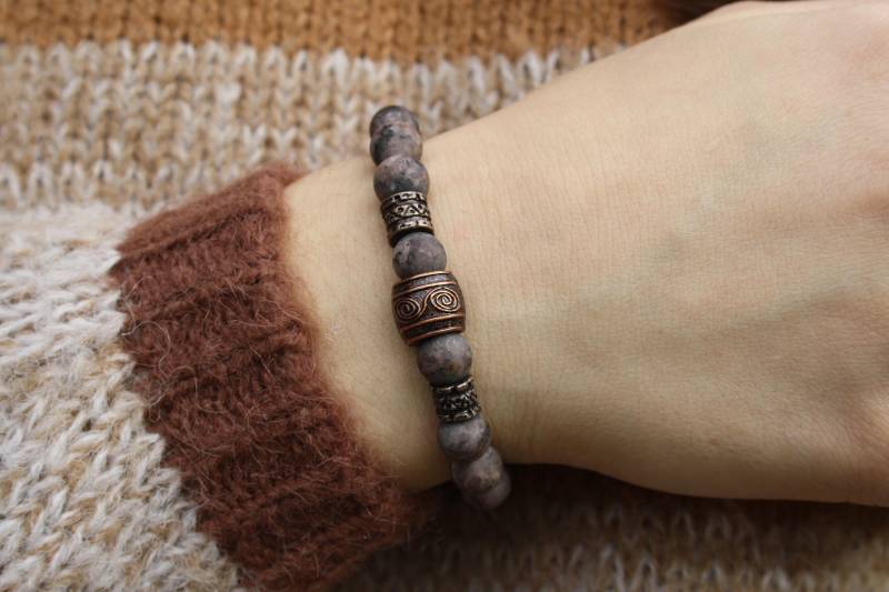 Wikinger Armband 8mm Viking Männer Vintage Perlenarmband Handgemachtes Geschenk Wikinger-Schmuck von NahleOfficial