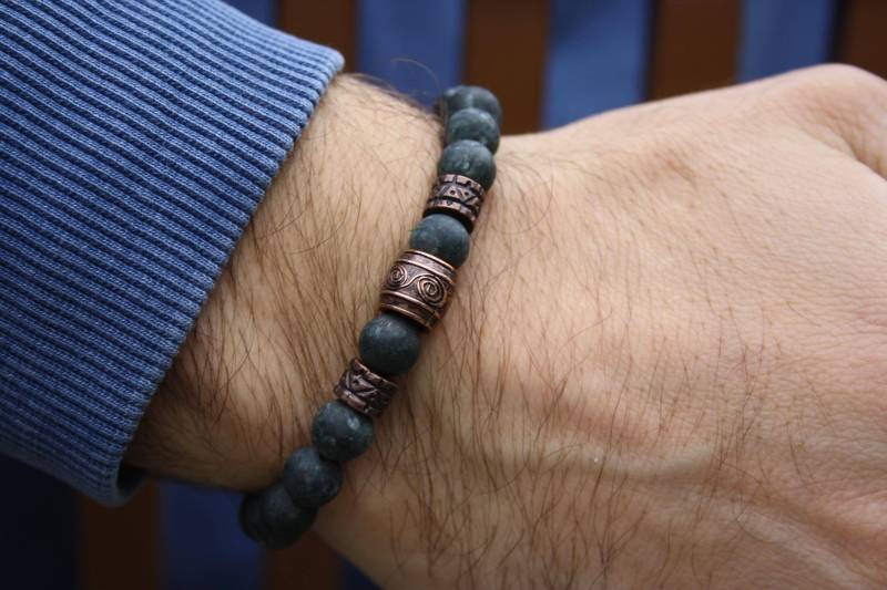 Wikinger Armband 8mm Viking Männer Vintage Perlenarmband Handgemachtes Geschenk Wikinger-Schmuck von NahleOfficial