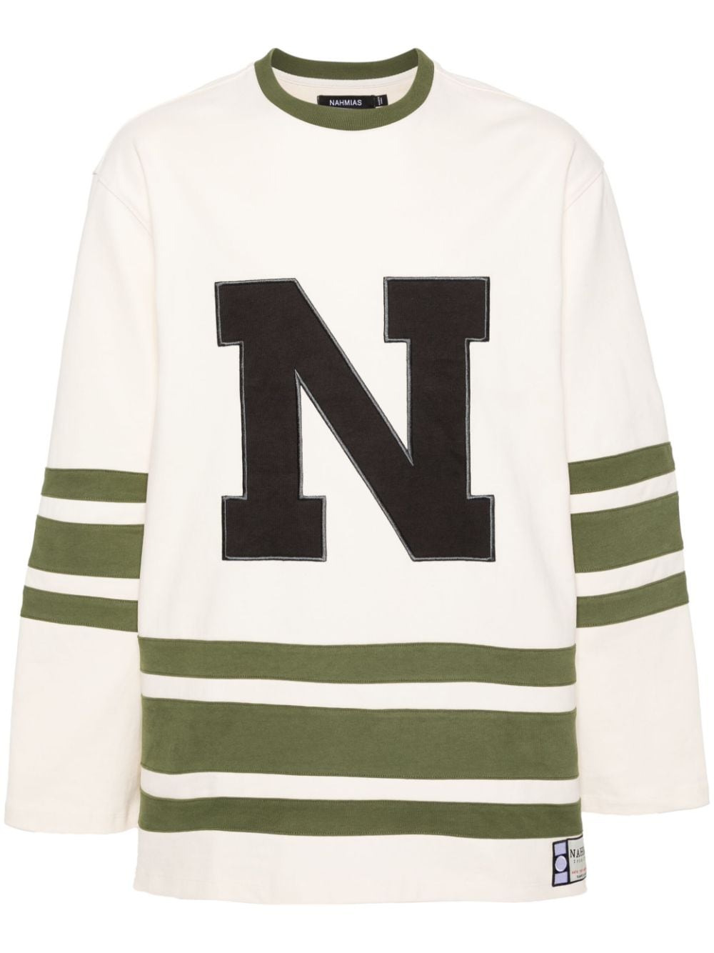 Nahmias Gestreiftes Sweatshirt mit Logo-Stickerei - Nude von Nahmias