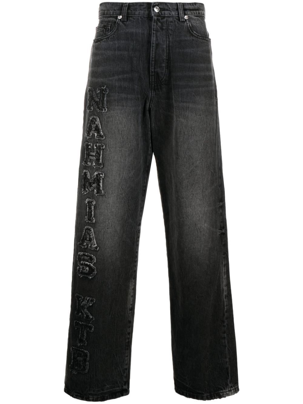 Nahmias Weite Jeans mit Logo-Patch - Grau von Nahmias