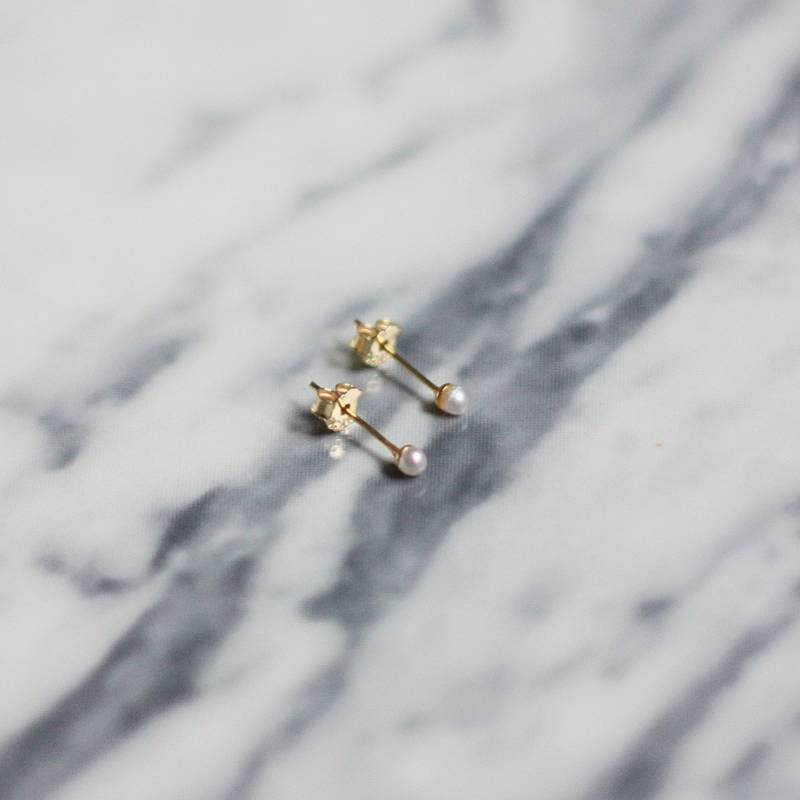 Kleine Perlen Ohrringe, Nasenstecker, Sterling Silber Stecker, Perlenstecker, Kleine Ohrringe, Knorpel Ohrring von Nahnym