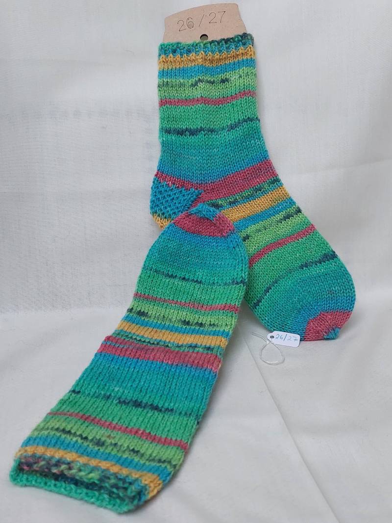Wollsocken, Fröhlich Bunte Handgestrickte Socken Für Kinder Gr. 26727 von NahtundMasche